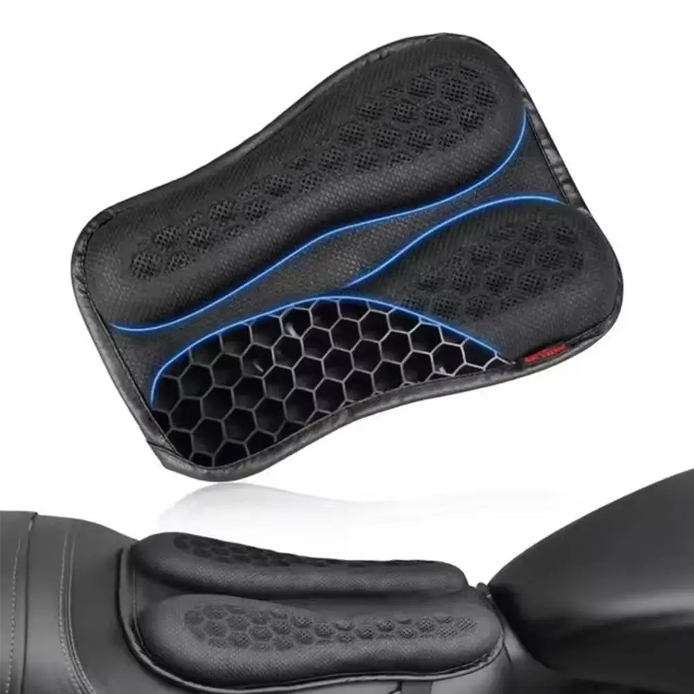 3d Motorcycle Tpe Motorcycle Cushion Saddle Soft Memory Air Cushion Slow Absorbent Breathable Rebound Pad Shock Cover Y7f0