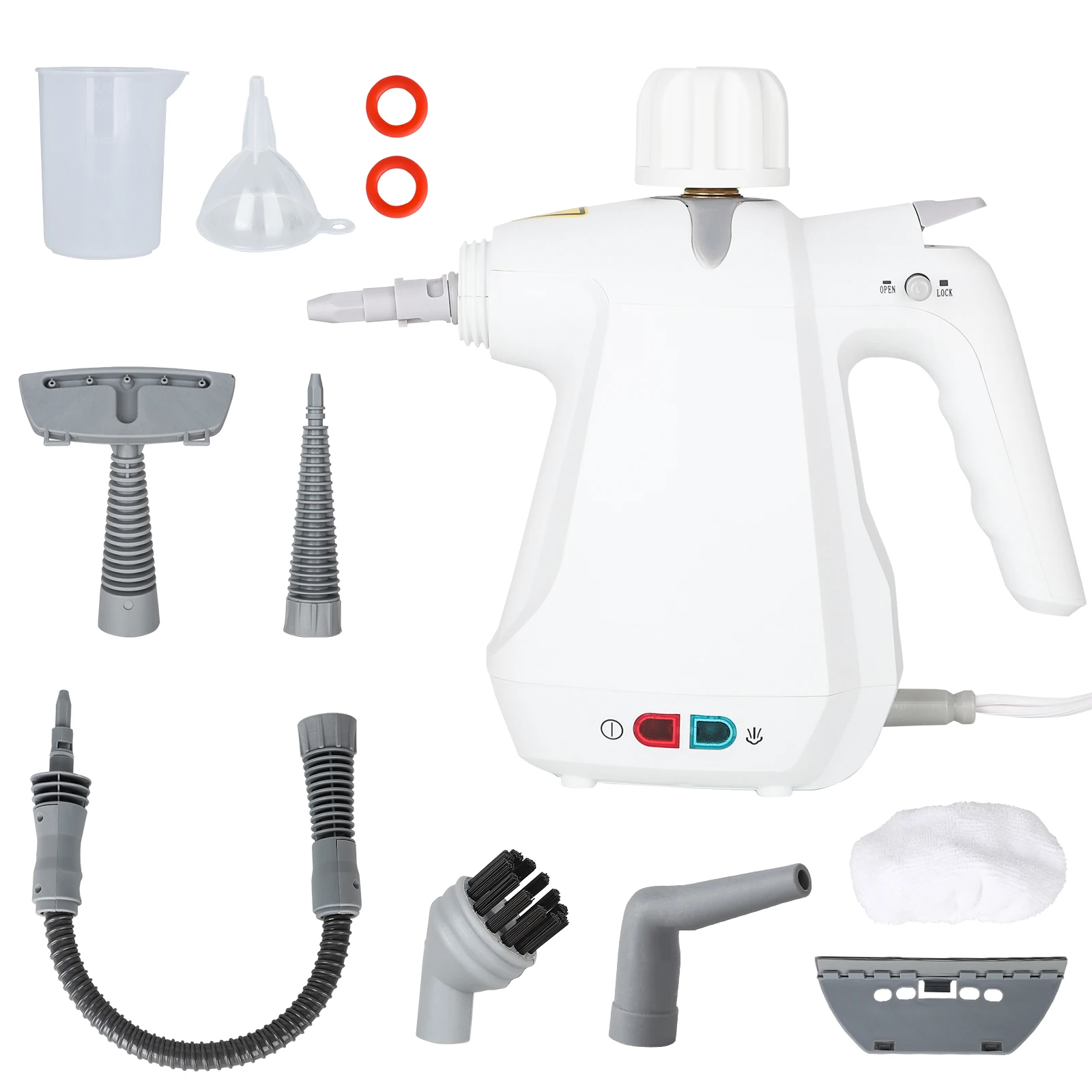 ESUPER Pressurized Steam Cleaner Handheld Multi-Surface Natural , for Home Use, Cleaning Floor, Upholstery, Grout and Car