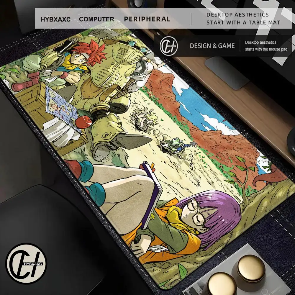 Speed C-Chrono Tri-gger Mouse Pad Anime Gamer Gaming Accessories Keyboard Pad Rubber Lock Edge Desktop Mouse Mat Laptop HYBXAXC