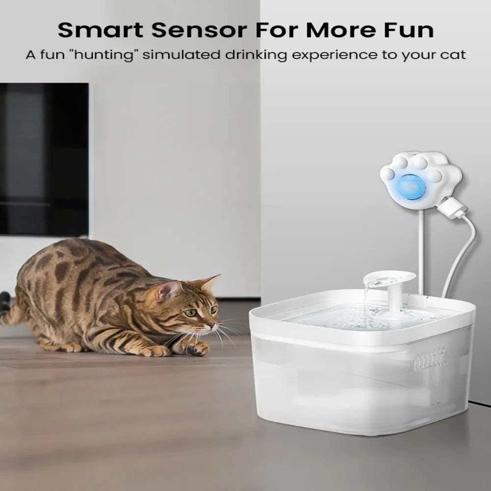 Paw-shape Water Fountain Cats Motion Sensor For All Automatic Pet Water Dispenser with USB Interface PIR Water Fountain Cat Sens