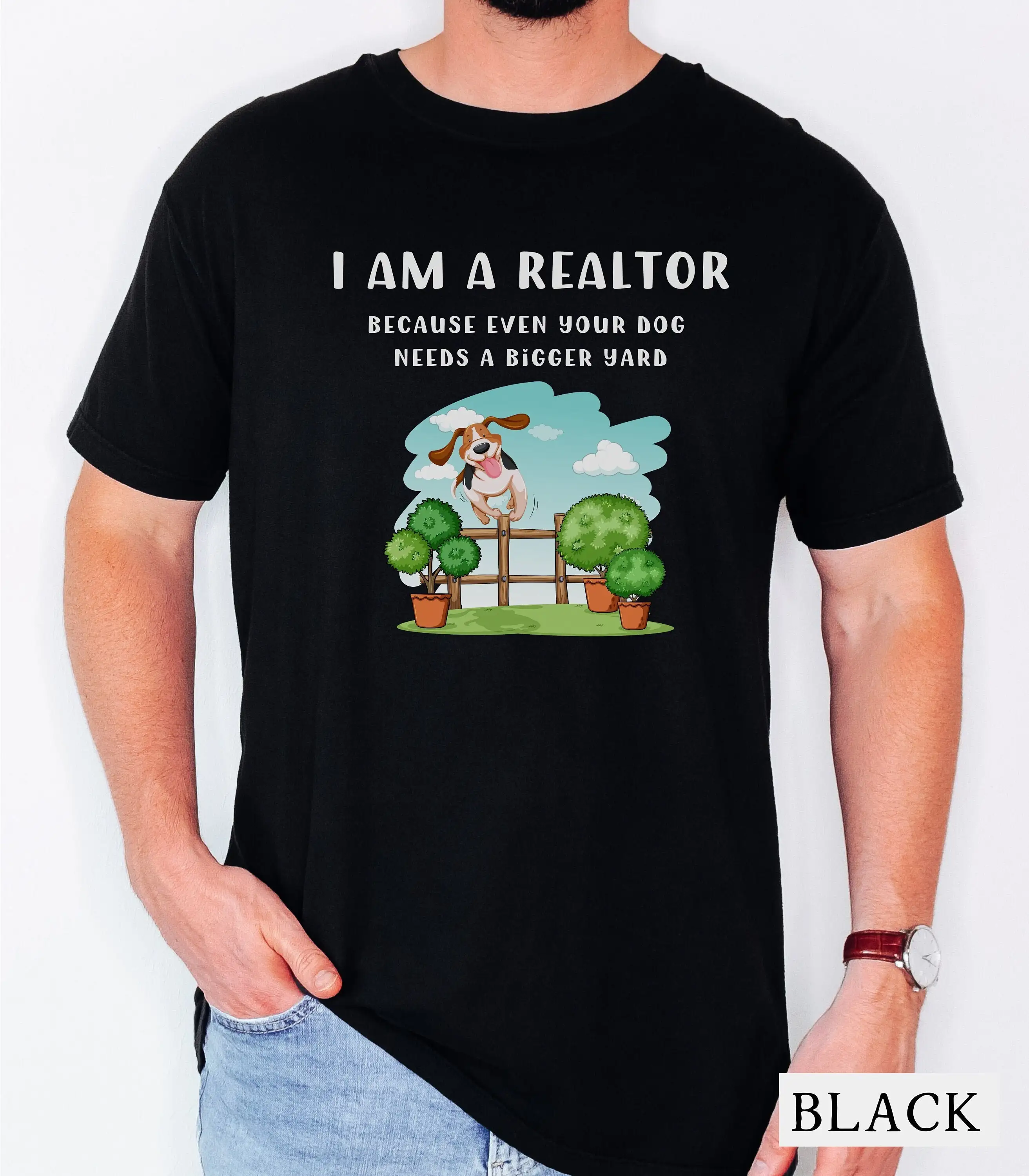 Funny Realtor Dog T Shirt I Am A Marketing Humorous Real Estate Lover Agent