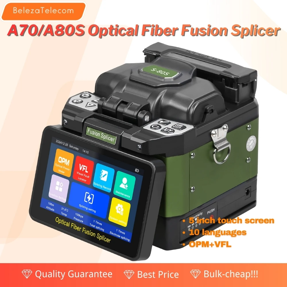 Comtyco A-80S alles-in-één fusie-splicer met touchscreen en vezeltest