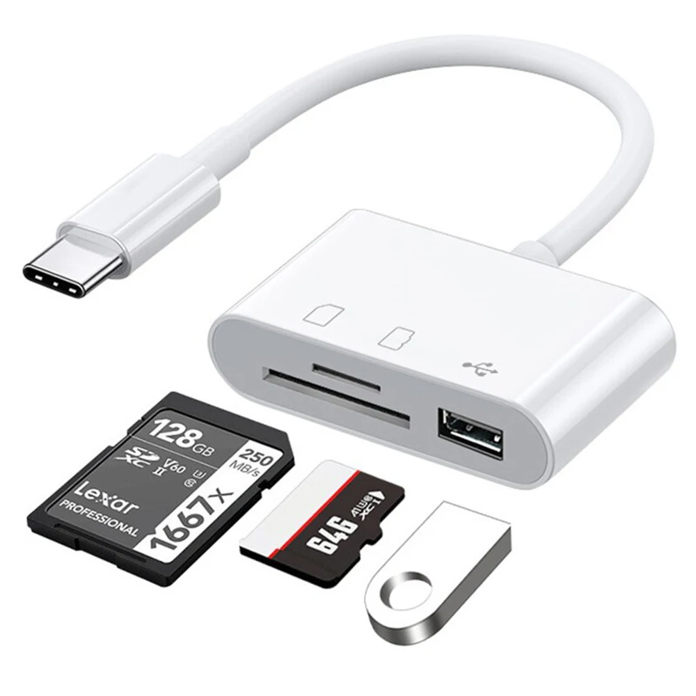 3 in 1 USB Converter Multi Port HUB Adapter TF CF SD Memory Card Reader USB Type C Adapter For Phone Macbook Huawei Samsung OPPO