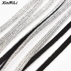 Round Glass Diamond String Cord 6mm Rhinestone Cotton Rope Clothing Drawstring Trim Crystal Ribbon Diy Shoes Bags Accessories