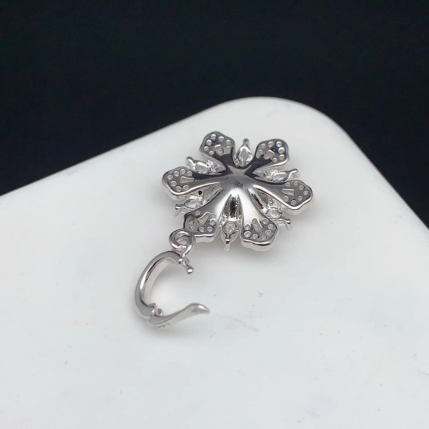 MeiBaPJ البطانة بيضاوي الشكل 5*7 مللي متر S925 فضة لتقوم بها بنفسك قلادة فارغة إعداد الهدايا النسائية غرامة مجوهرات التوصيل المجاني بالجملة #3