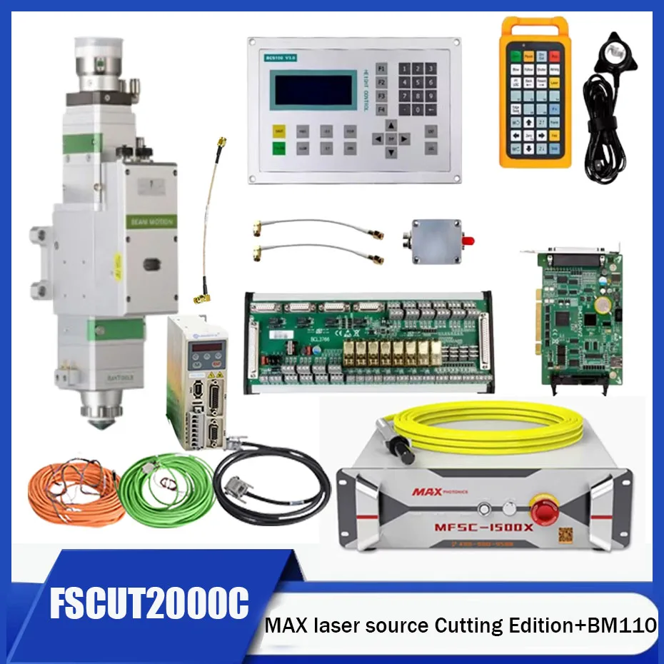 Laser cutting machine controller Bochu system FSCUT200C+Raytools BM110 laser cutting head Raycus Chuangxin MAX laser source 1500