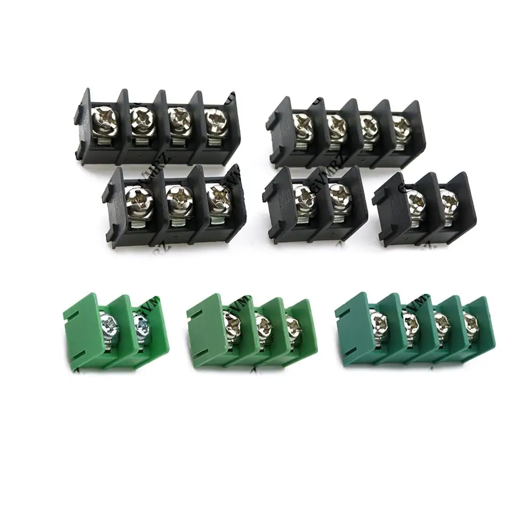 10PCS KF7.62 2P 3P 4P MG762-2 3 4 Pin Splicable Screw Terminal Block Connector Black Green 7.62mm Pitch 2P 3P 4P