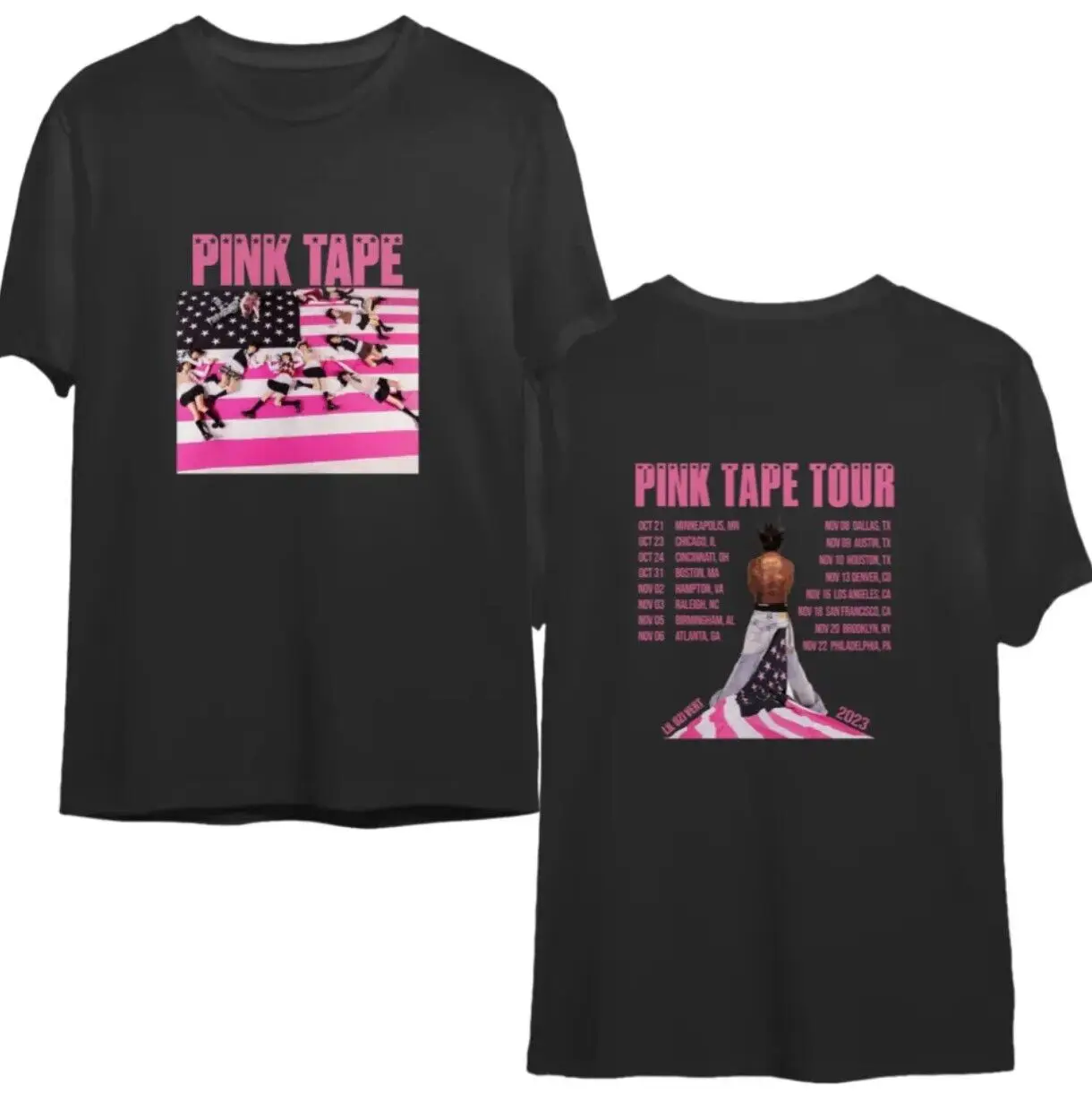 Uzi Vert Tour Shirt, Lil U.zi Pink Tape Tour 2023 Shirt, Uzi 2023 2 Sided TShirt