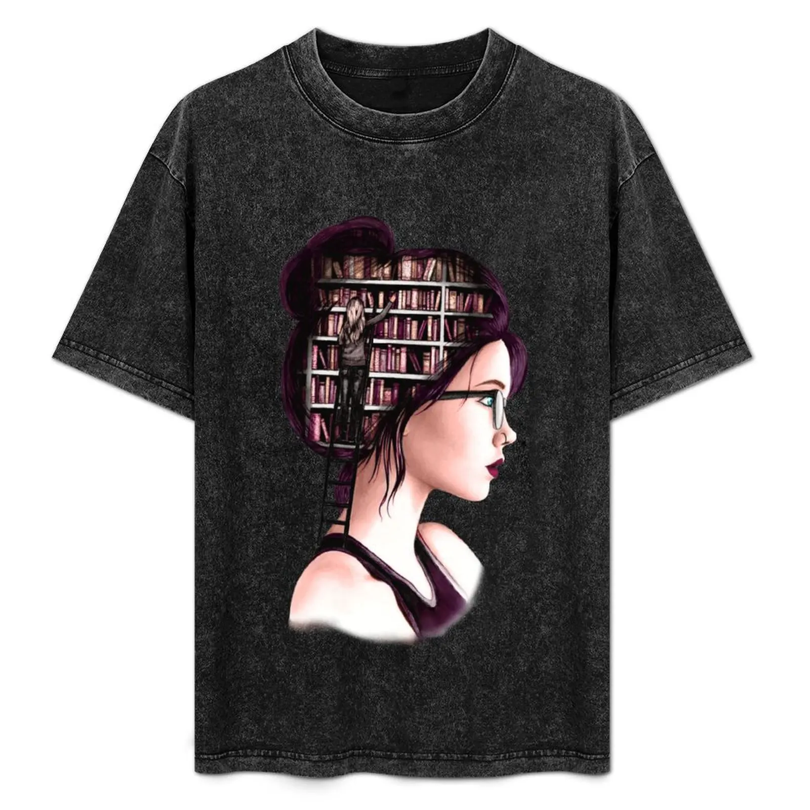 

Woman with books in her head T-Shirt Athletic Fit Sports Short Sleeve Top