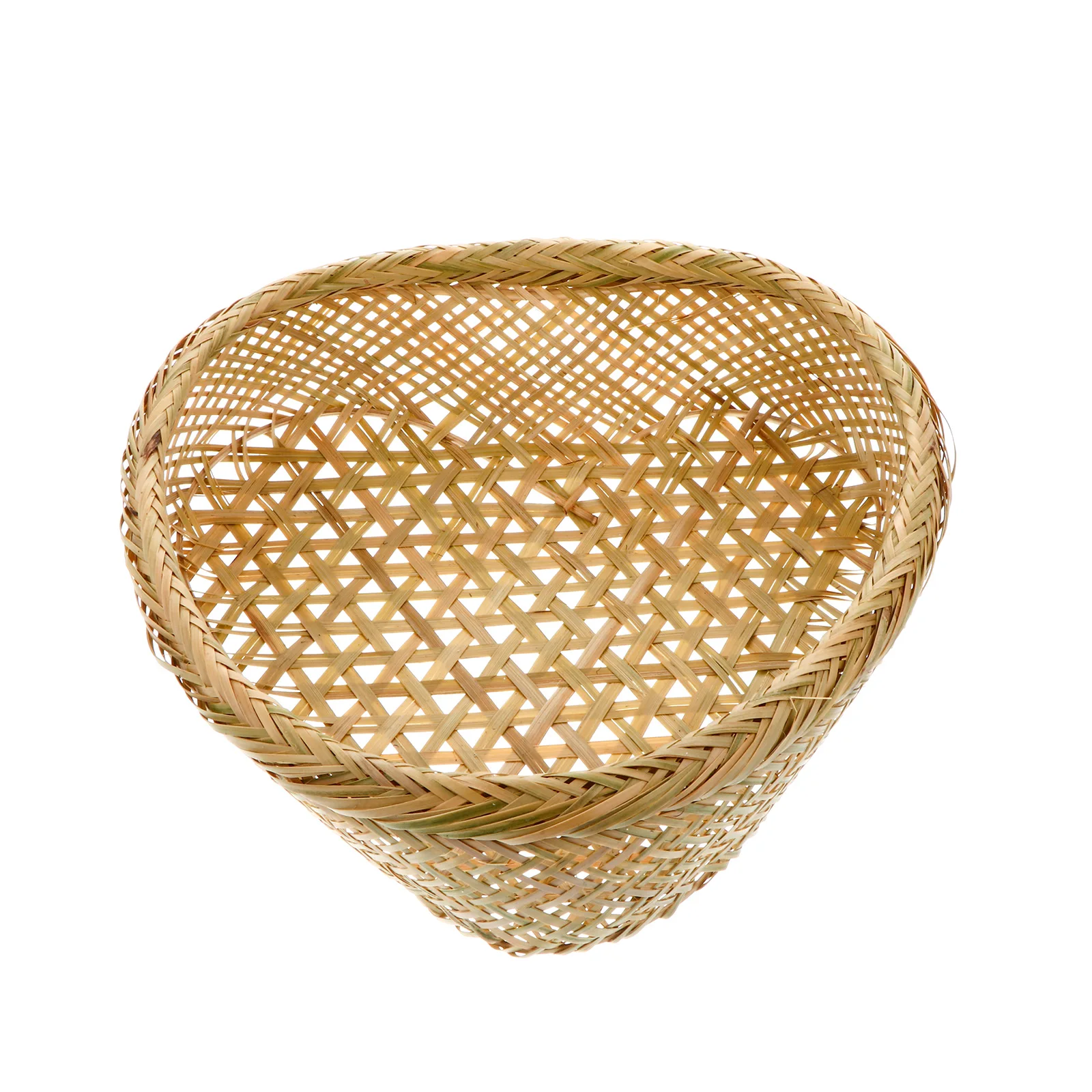 

1pc Heart Shaped Bamboo Storage Baskets Handwoven Kitchen Restaurant Party Use Fruit Food Containers Straw Basket