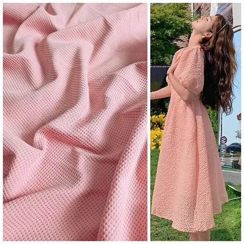 Waffle Knitted Jacquard Fabric Spring Autumn Hoods Pants Sportswear Polo Shirts Skirts Clothing Designer Cloth for Diy Sewing