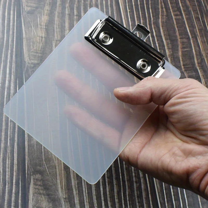 

Mini Transparent Clipboard Small File Folder Organizer Writing Pad Paper Holder Clip Board Stationery Office School Supplies