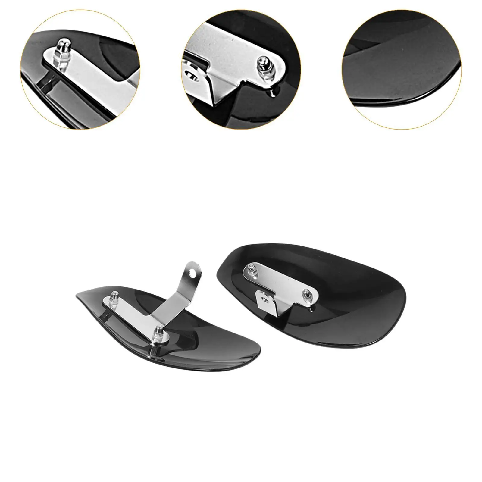 2 Pieces Motorcycle Handguards Premium Hand Protectors for Touring Flht Black