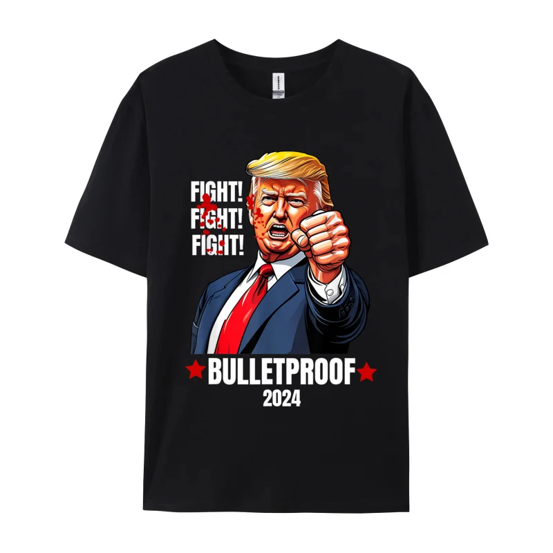 

Mens Designer Clothes Fight Donald Trump 2024 Presidential Campaign Announcement T-shirt Bulletproof Cotton Tees