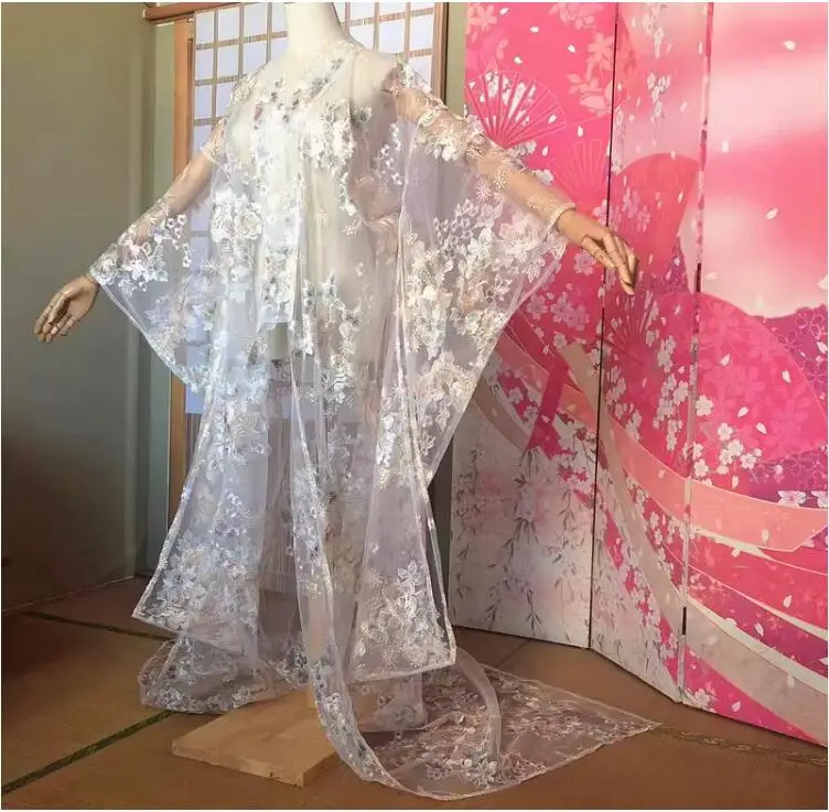 Chaqueta de seda japonesa, kimono, bata de baño, traje de baile bordado para mujer, Hanfu de novia