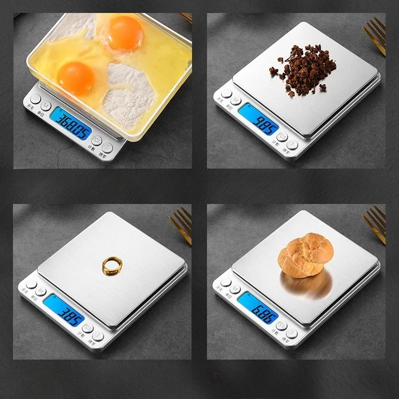 ميزان رقمي صغير للمطبخ، مقياس الخبز، مقياس مجوهرات من الفولاذ المقاوم للصدأ، مقياس قيراط، مقياس ذهبي #1