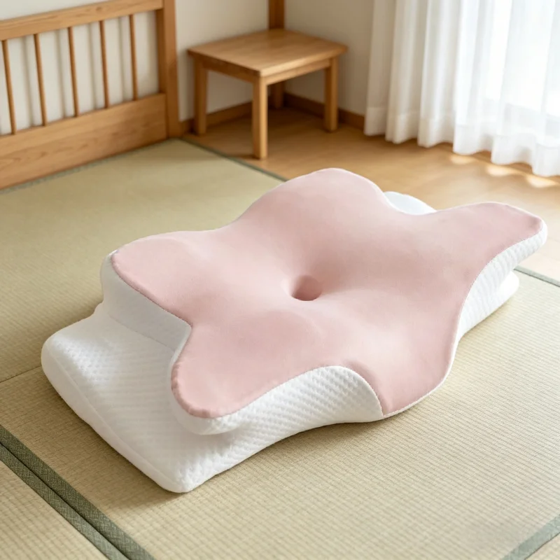 Almohada de Espuma Viscoelástica con Forma de Mariposa, Color Sólido, Diseño Especial, Protección para el Cuello, Rebote Lento, Nueva 2026