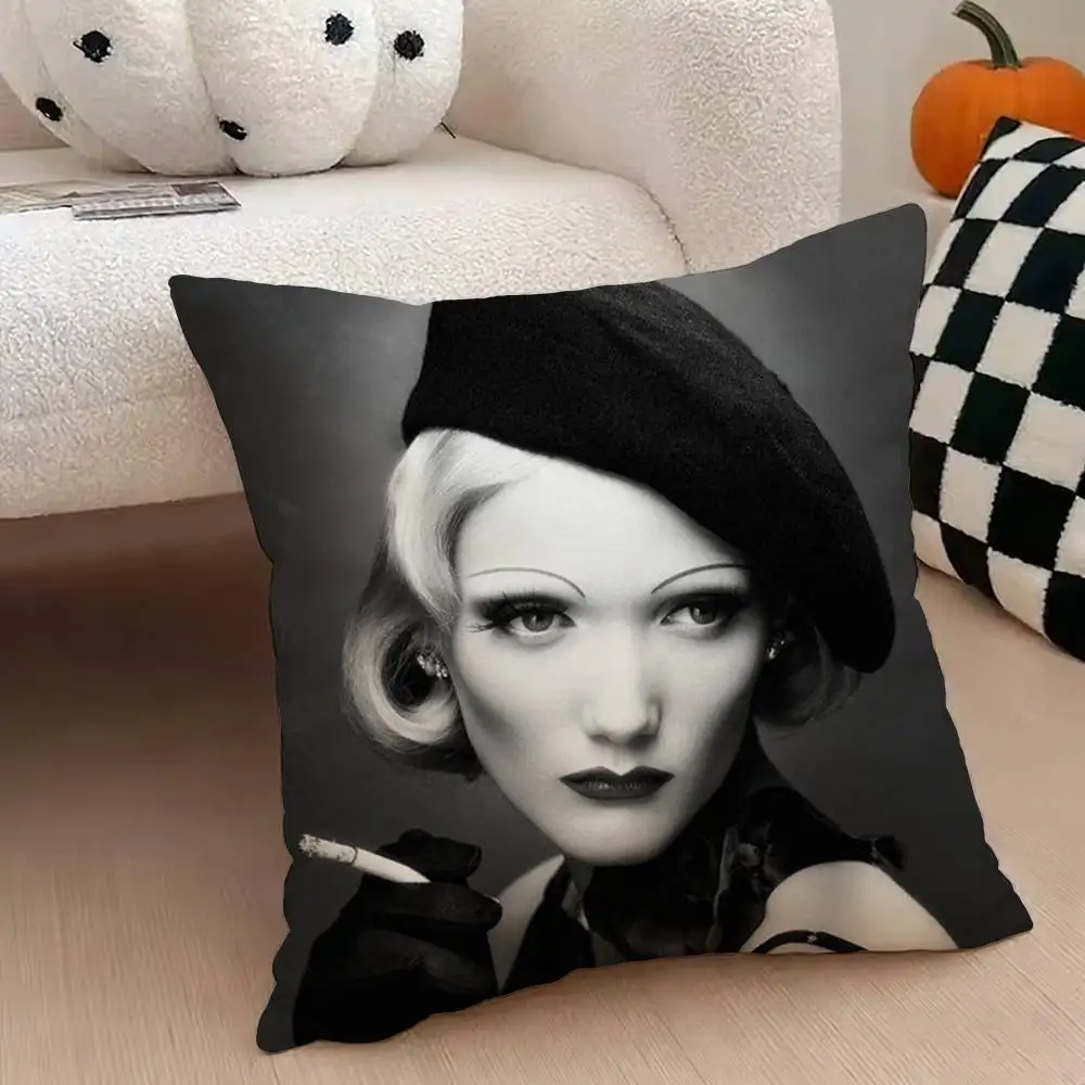 Actor M-Marlene Dietrich Pillow Case Pattern Printed Pillowcase For Living Room Sofa Cushion Cover