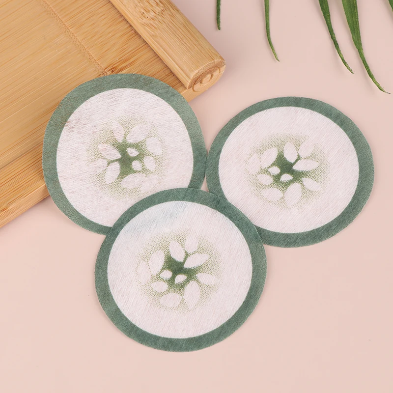 100pcs Eye Scrub Cleansing Pad Mask Disposable Eye Scrub Cleansing Pads Pad Creative Green Cucumber Printed Eye Scrub Mask Sheet