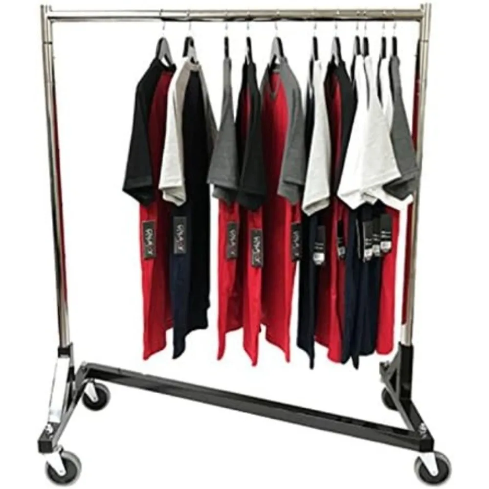 #Small Commercial Grade Rolling Z Rack with Nesting Black Base 41 Inch Length