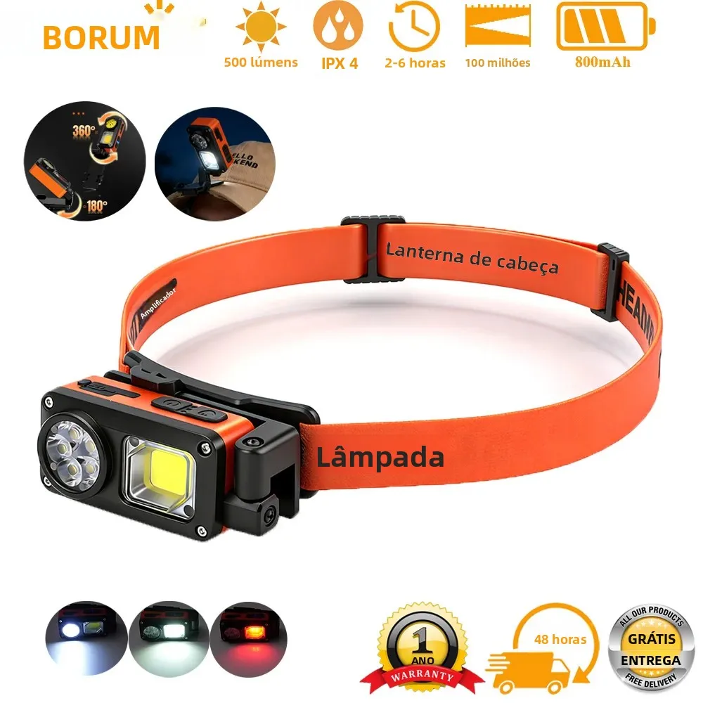boruit-500lm-センサー-5-モードヘッド懐中電灯-led-角度調整可能、マグネット-クリップ付きヘッドランプ、赤色光付き、屋外釣り用