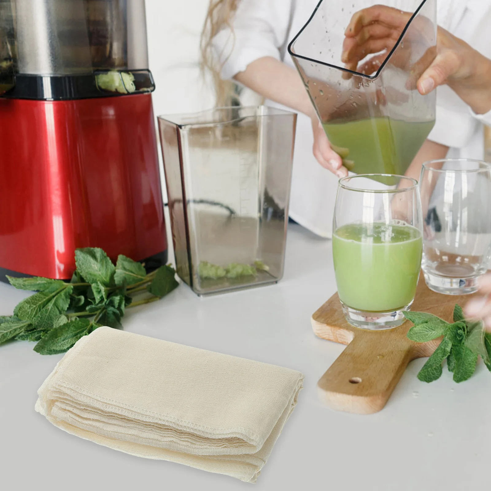 

10Pcs Tofu Filter Cloth Unbleached Cheesecloth Cotton Fabric Reusable for Cooking Straining Milk Tea Yogurt Juice Soybean Milk