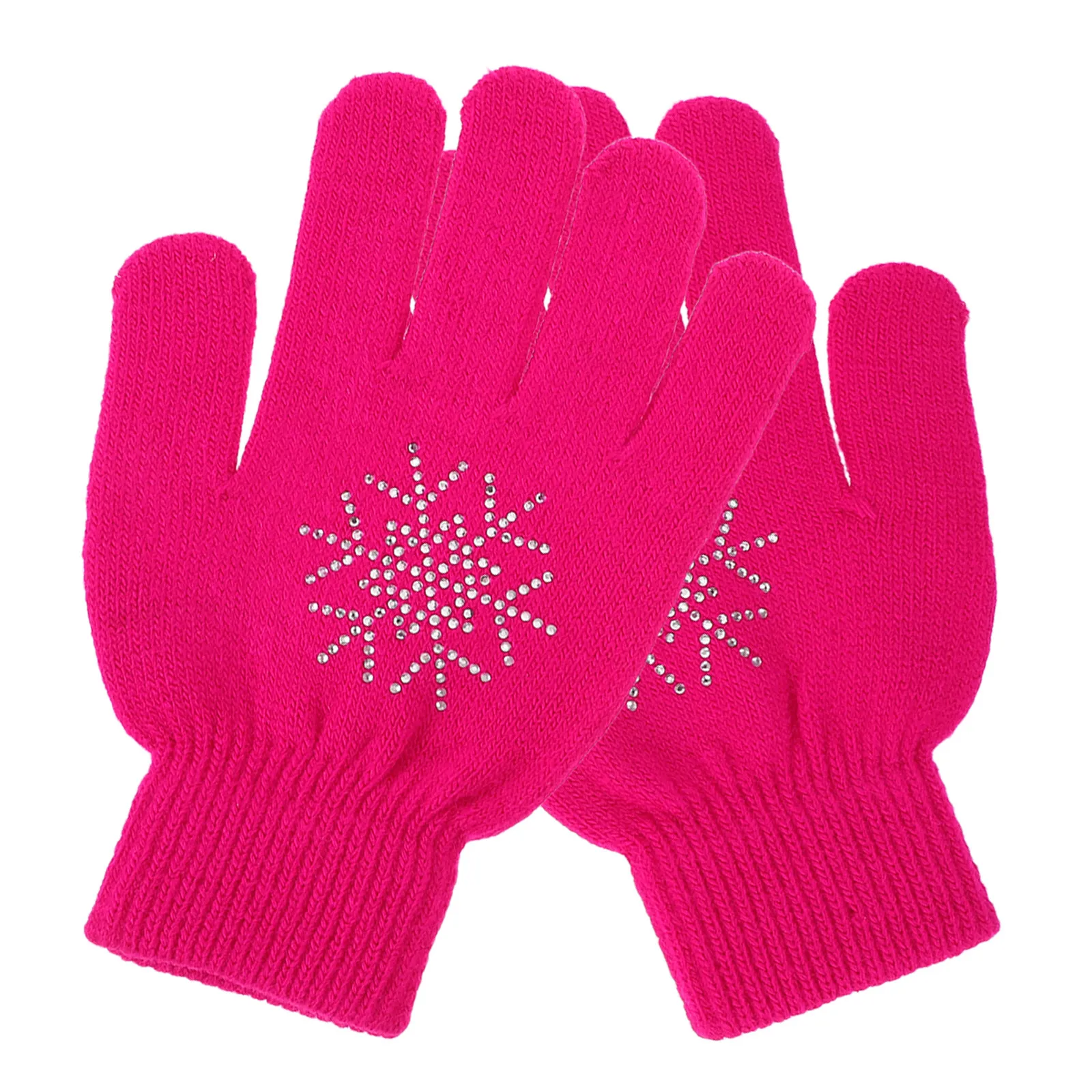 1Pair Ice Skating Gloves Figure Skating Accessories Non Slip Thickened Palm Performance Practice Protective Gloves