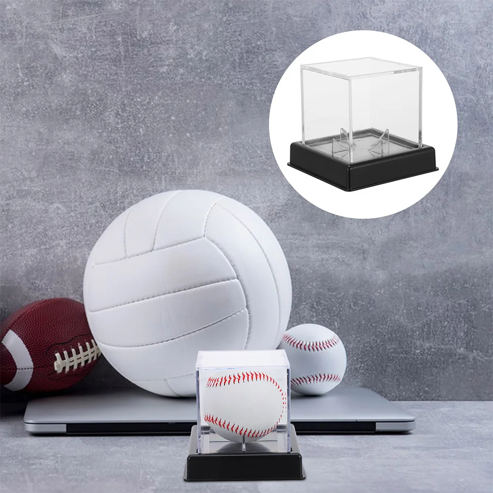 

3Pcs Clear Acrylic Storage Box Transparent Baseball Display Case Dirt Cover Stable Base Volleyball Tennis Ball Case