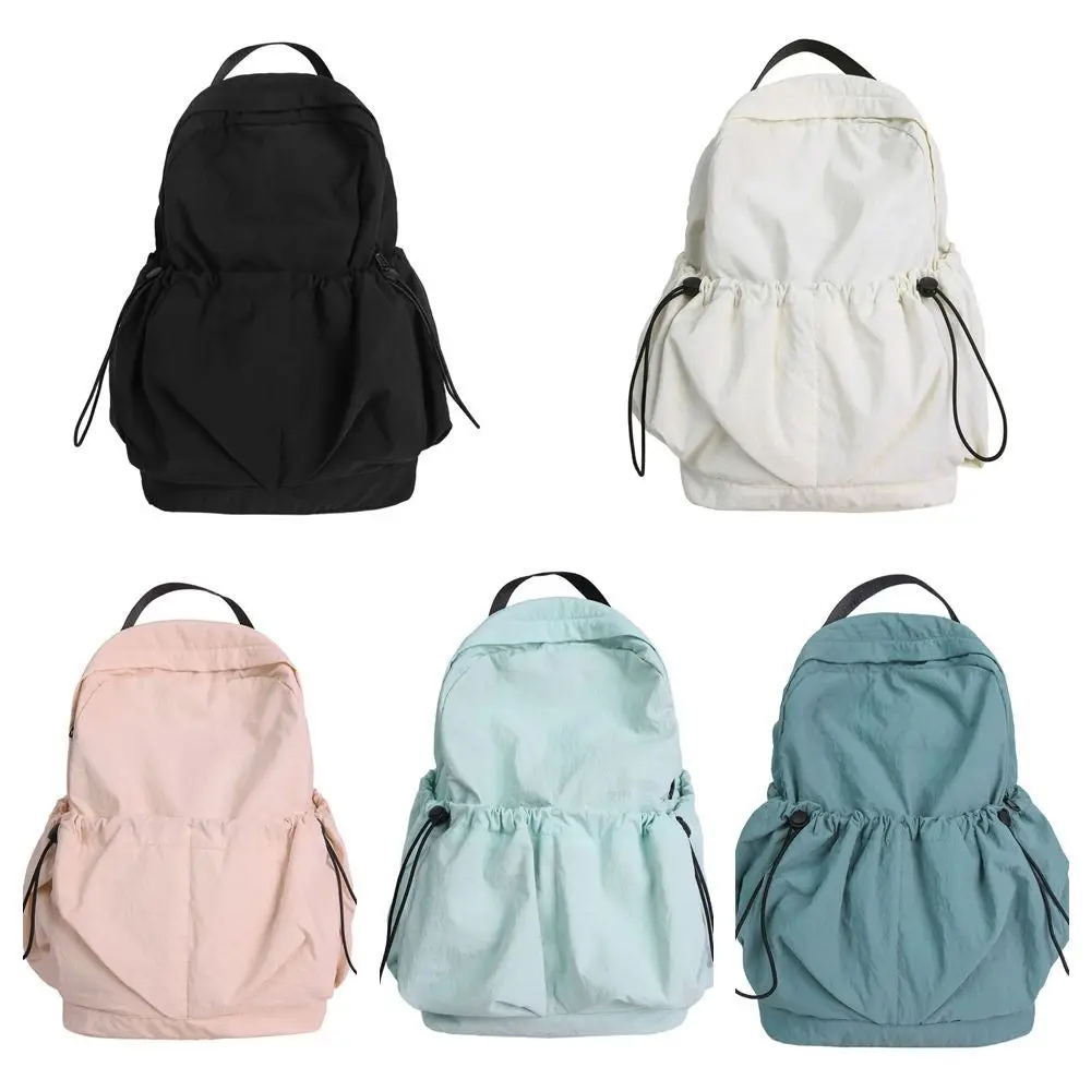 Small Pack Sport Nylon Backpack Korean Style Handbag Solid Color Shoulder Bag Fitness Multiple Pockets Casual Backpack Students