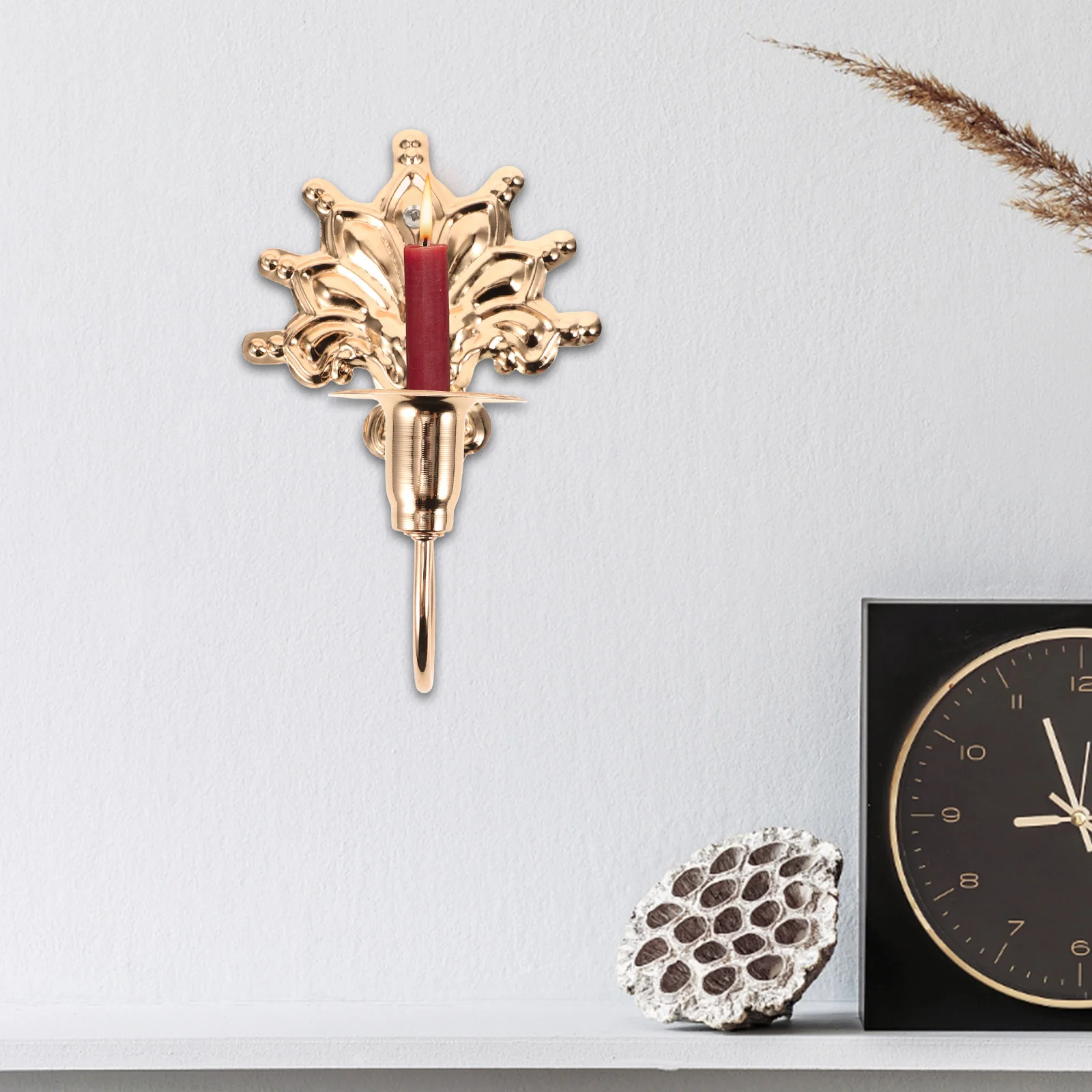 

Elegant Metal Holder Islamic Style Wall Sconce Multi Use for Home Decor Party and Photography Taper Wall Sconce