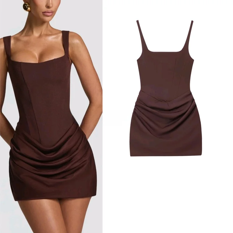 

Новое женское платье для осени и зимы: сексуальное, с завышенной талией, квадратным вырезом, для повседневной носки и офиса