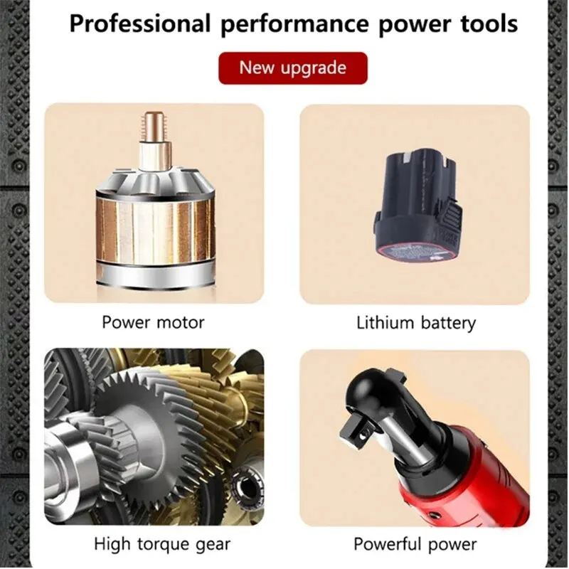 LYUWO 90 Degree Right Angle Rechargeable, Ratchet Kit, Angle Drill, Screwdriver To Remove Nuts, Car Repair Tool,Stage Truss Tool