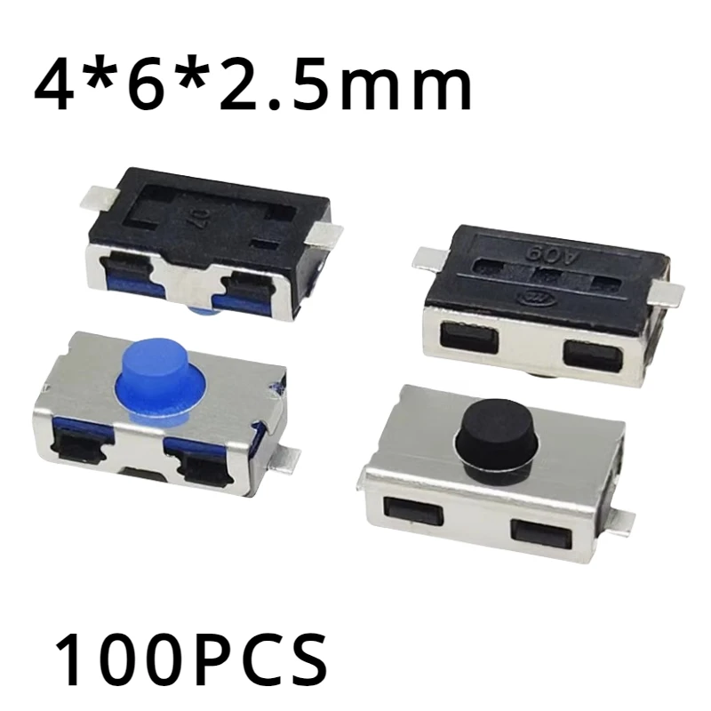 

100PCS 4X6X2.5MM NO Micro Switch Normally Closed SMD Touch Silica Gel Button Keys Interrupteur 4*6 NC Soft Button SMD 4*6*2.5