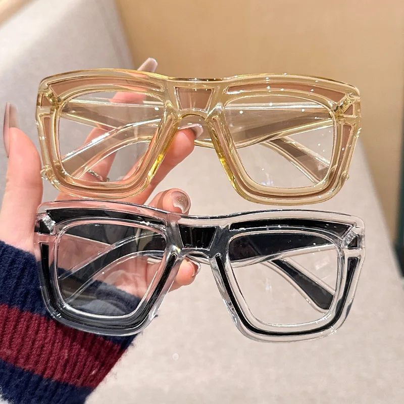 1pc Women's Fashion Flat Mirror Box Cute and Beautiful Transparent Lens High Quality Summer and Autumn Travel School Accessories
