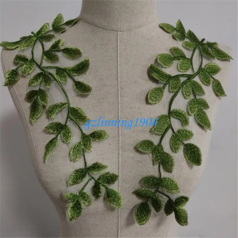 

L5YD Eye-Catching Leaf Sew Patches Trimmings Applique Wedding Gown Dress DIY