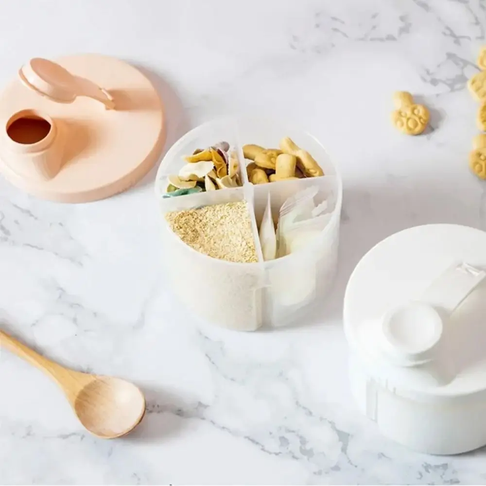 Portable Infant Milk Powder Box 4 Grids Large-Capacity Baby Food Storage Box Moisture-proof sealing Leakproof