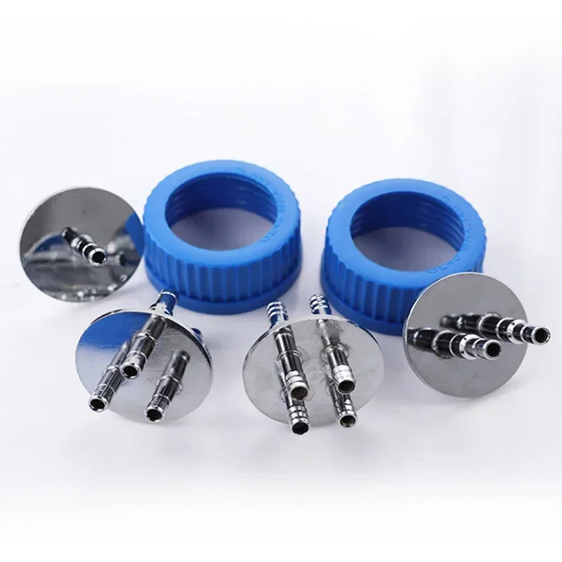 Refill Bottle Cap Reactor Refill Bottle Single Pass Double Pass Cap Stainless Steel Refill Bottle Cap Reagent Bottle Cap GL45