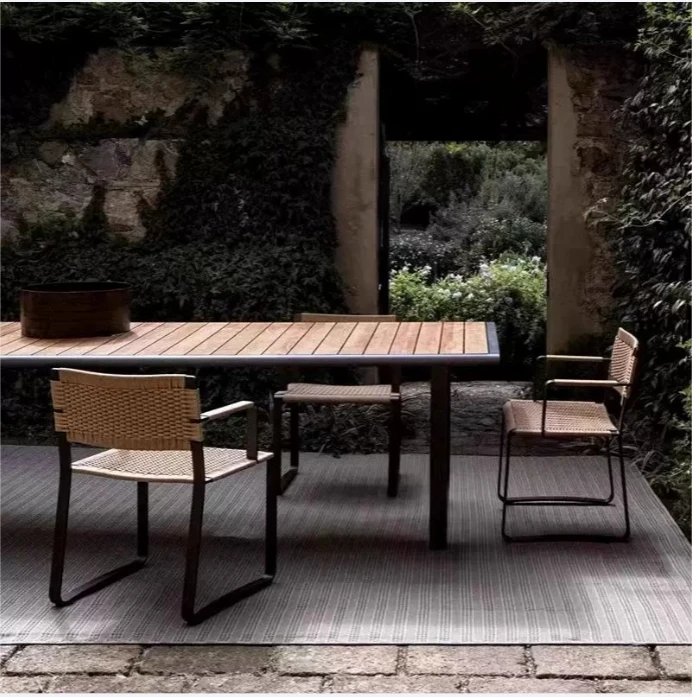 

Outdoor leisure table and chair courtyard rattan chair designer outdoor terrace dining table bar chair garden hotel outdoor