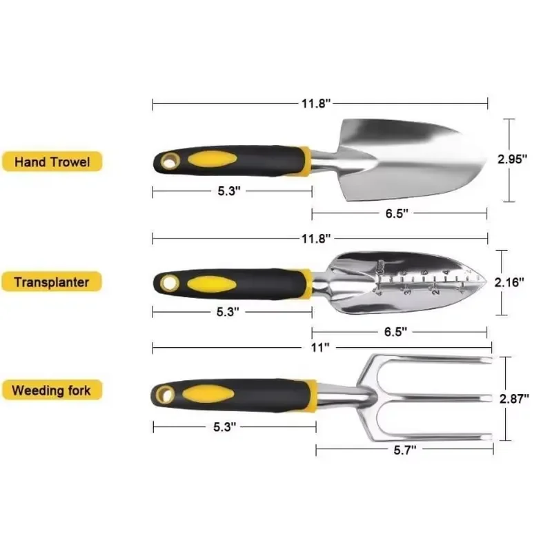 3 Pcs Multifunctional Garden Tool Set With Bag Includes Shovel Fork Spade for Customizable OEM Support