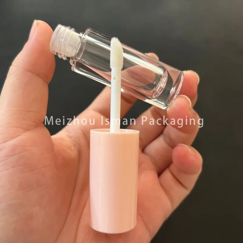 50Pcs Nude Pink Round Mini Fat Empty Lip Tint Bottle Lip Gloss Containers Clear Lipgloss Tubes And Packaging 3ml