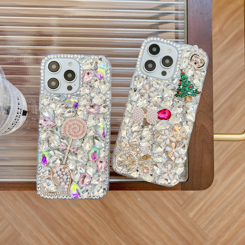 Luxury Bling Diamond Phone Case with Rhinestone Glitter Cover for Xiaomi, Redmi 9A, 9C, Note8, 9Pro, Note10S, Note11, 12Pro