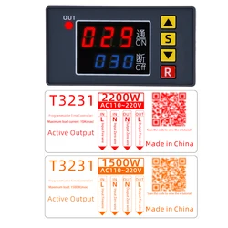 T3231 AC110V 220V 12V 24V relè di ritardo digitale Display a LED interruttore di controllo della temporizzazione ciclica relè di temporizzazione regolabile ritardo temporale