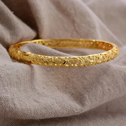 New Arrival France Gold Color Bangles for Women Men  Flower Can Open Bracelets