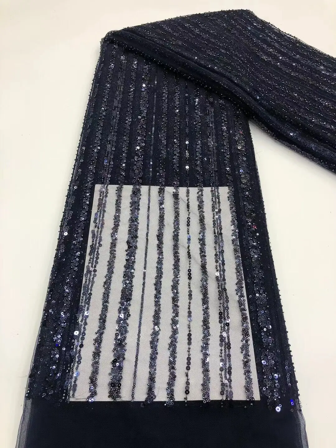 

french lace fabric with sequins Fashion S-1101868 nigerian tulle lace fabrics for dress african mesh for women dress