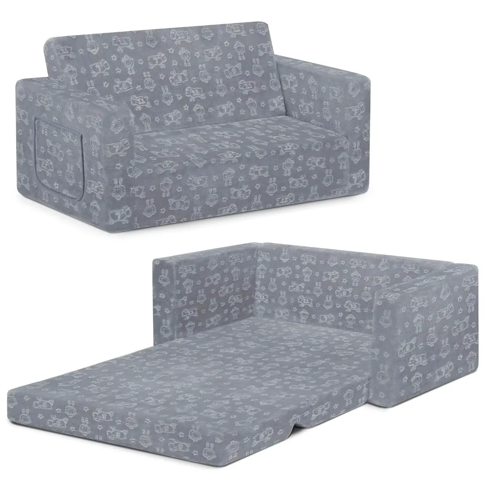

Serta Perfect Sleeper Extra Wide Convertible Sofa to Lounger - Comfy 2-in-1 Flip Open Couch/Sleeper for , Grey
