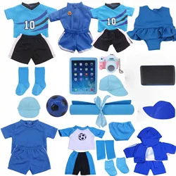 Blue Sportswear Doll Clothes Basketball Gym Shoes For 18inch American Doll 43Cm Baby Doll items & Logan Boy Dolls Accessories