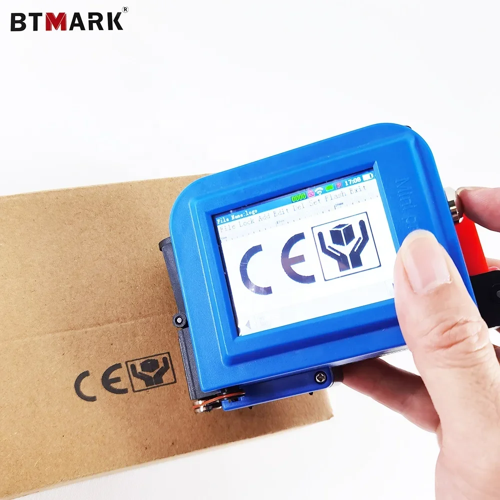 BTMARK mini handheld color inkjet printer customized date QR code jet printer machine for plastic glasses cloth