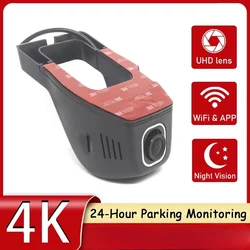 U-type hidden 4K 2160P WiFi car DVR tachograph camera HD 1080P 24H parking monitoring APP control car driving video recorder