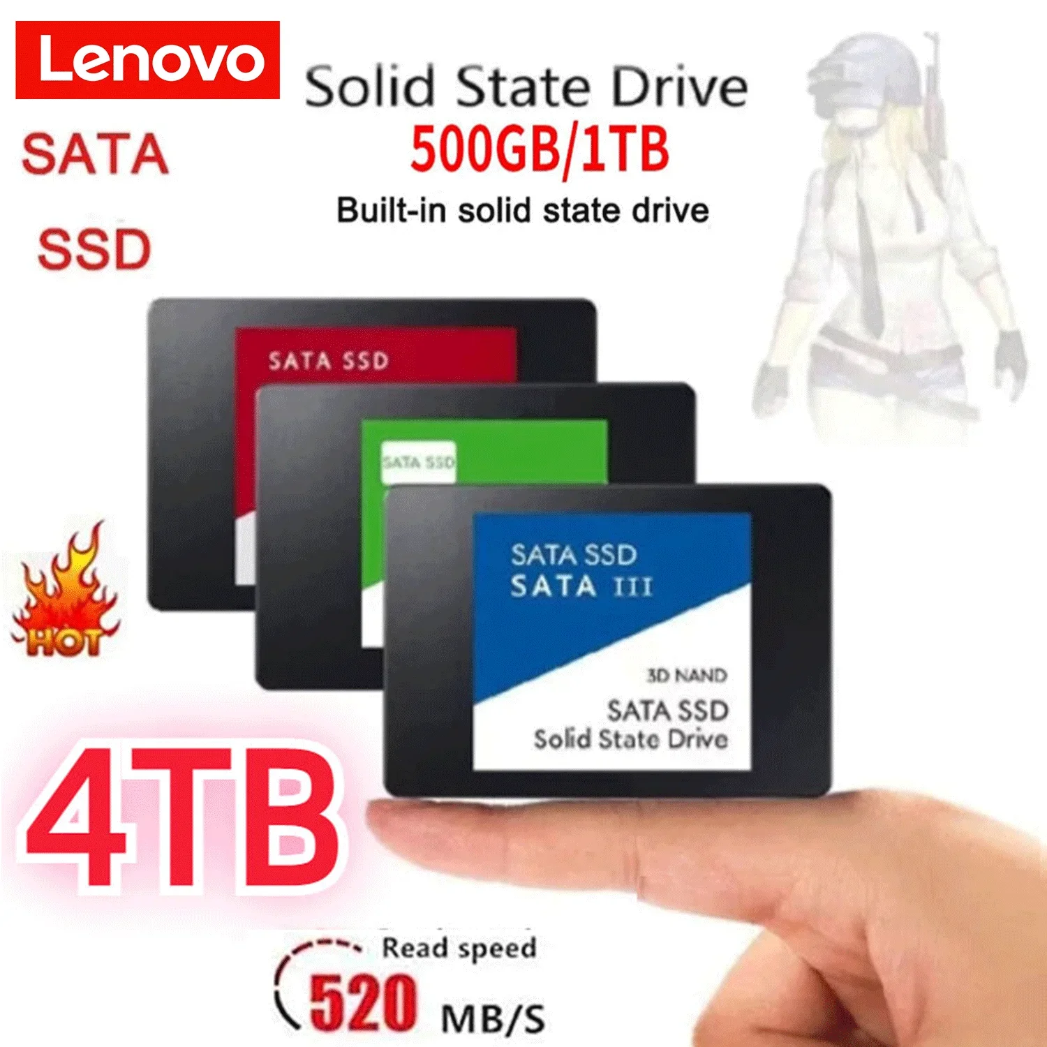 Lenovo Fast SATA SSD 2.5Inch High Speed SSD 4TB 500GB HD 1TB Internal SSD 2TB Solid State Drive For Laptop SSD Notebook