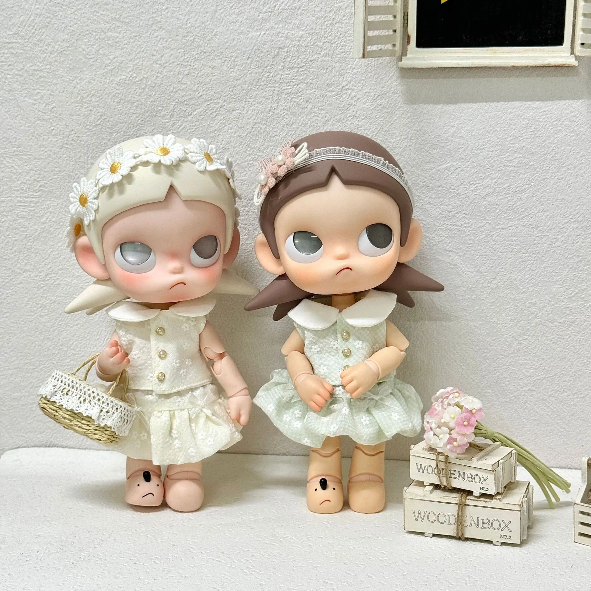 Fresh Style Doll Cardigan Bubble Skirt 2Pcs Outfit Set For 1/8 BJD Zsiga Yuy Dress Up Accessories